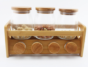 โถเก็บอาหารและเครื่องเทศโถเก็บในครัวทำจากไม้ไผ่ - Product Image 5