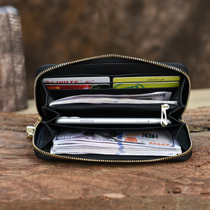 Ando Bag – portefeuille long en cuir de vache véritable pour femmes, porte-cartes Vintage à motifs floraux - Product Image 2