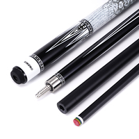 Tongkat Snooker/Pool Berkualitas Tinggi Maple Carbon 10.5mm 11.5mm 12.5mm Tip 1/2 Split Hitam 8 Ball