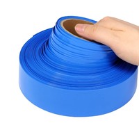 Tube thermorétractable en PVC hautement flexible, gaine isolante ignifuge bleue, enveloppe rétractable pour la protection des fils et des batteries