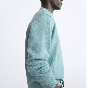 Suéter de hombre con logotipo personalizado, suéter de punto de manga larga para hombre, suéter de punto liso de invierno de talla grande, suéter de punto de gran tamaño para hombre - Product Image 3