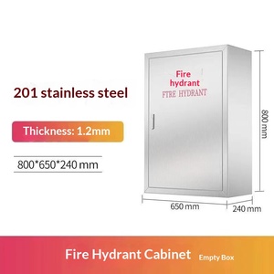 Armario contra incendios de acero inoxidable, caja vacía, 650x450x220mm, montado en la pared, armario de almacenamiento de equipos contra incendios para interiores y exteriores - Product Image 4
