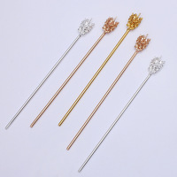 Accessoires de vêtements chinois Han de style ancien à faire soi-même, épingle à cheveux, nouveau réceptacle de 12 * 20 mm, bâtonnet à cheveux (10198)