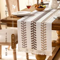 Nappe carrée en coton lin décorative pour la maison meuble TV serviettes en tissu café accessoires de chemin de table imprimé vente en gros
