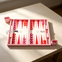 Jeu de backgammon de voyage personnalisé en cuir PU gaufré croco de luxe avec logo sur mesure