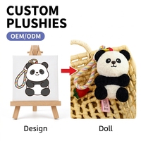 Porte-clés en peluche doux Panda Chien, adorable jouet en peluche animal, pendentif breloque de sac, mini poupée pour cadeau et promotion pour enfants