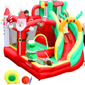 Château plein d'entrain sautant gonflable de bonhomme de neige d'arbre de Noël de nouveau style avec la glissière - Product Image 1