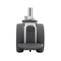 Roue pivotante médicale silencieuse de 2 pouces (50 mm) avec frein, roue en acier gris
