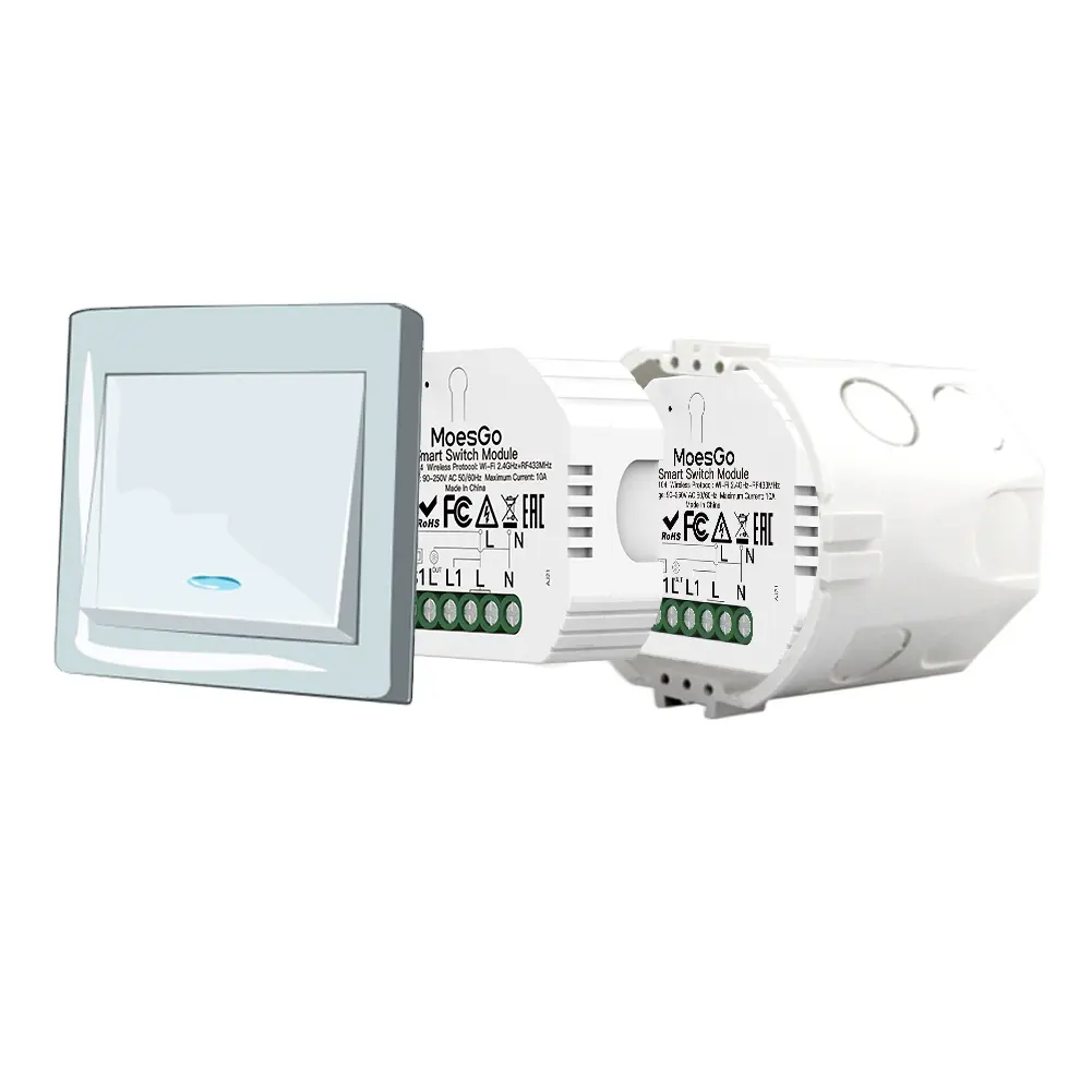 FACTORY- WiFi RF433 Smart Light Switch Module Smart Life/Tuya App Remote Control 1 Gang 1/2 Way Multi-control Association