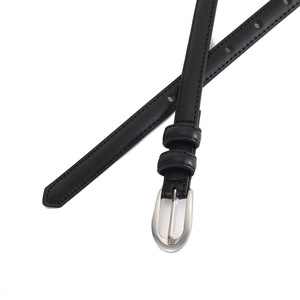 Cinturón Corsé Delgado de Cuero PU Negro con Hebilla Plateada para Mujer, Accesorio de Moda para Ajustar la Cintura, Múltiples Tallas - Product Image 5