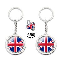 Porte-clés en alliage avec pendentif drapeau national du Maroc, du Nigéria, du Zimbabwe, de l'Égypte, de l'Afrique du Sud, du Kenya, de l'Algérie, design rotatif, bijoux en cristal