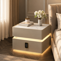Table de chevet intelligente avec plateau en pierre, meuble de chambre à coucher simple et de haute qualité, vente chaude