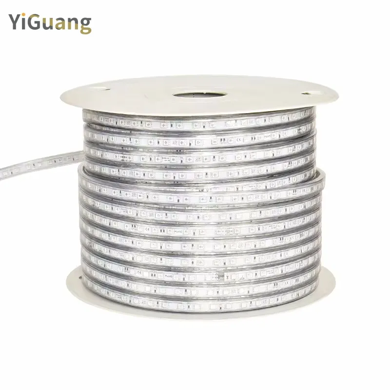 High voltage 5050 RGB 120LEDs colorful changing light strip outdoor decoration lighting waterproof atmosphere