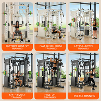 Machine Smith multifonctionnelle combinée professionnelle pour salle de sport, avec support pour barres et rack à squats, équipement de fitness