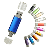 Flashdisk USB Custom Logo OTG 2.0 3.0 4GB 8GB 16GB 32GB 64GB 2 in 1 Tipe C 128GB Memory Stick