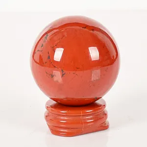 المعدنية الطبيعية شبه حجر كريم اليد منحوتة الكرة تمثال الحرفية واقعية الأحمر جاسبر كرة كريستال تمثال ديكور المنزل