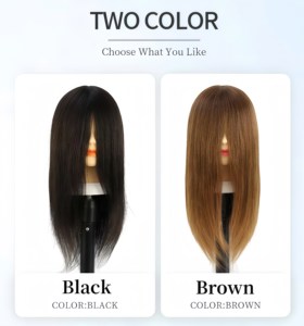 Vente directe d'usine, tête <span class=keywords><strong>de</strong></span> mannequin professionnelle pour coiffeuse avec cheveux raides pour la pratique <span class=keywords><strong>de</strong></span> la coupe <span class=keywords><strong>de</strong></span> cheveux - Product Image 5