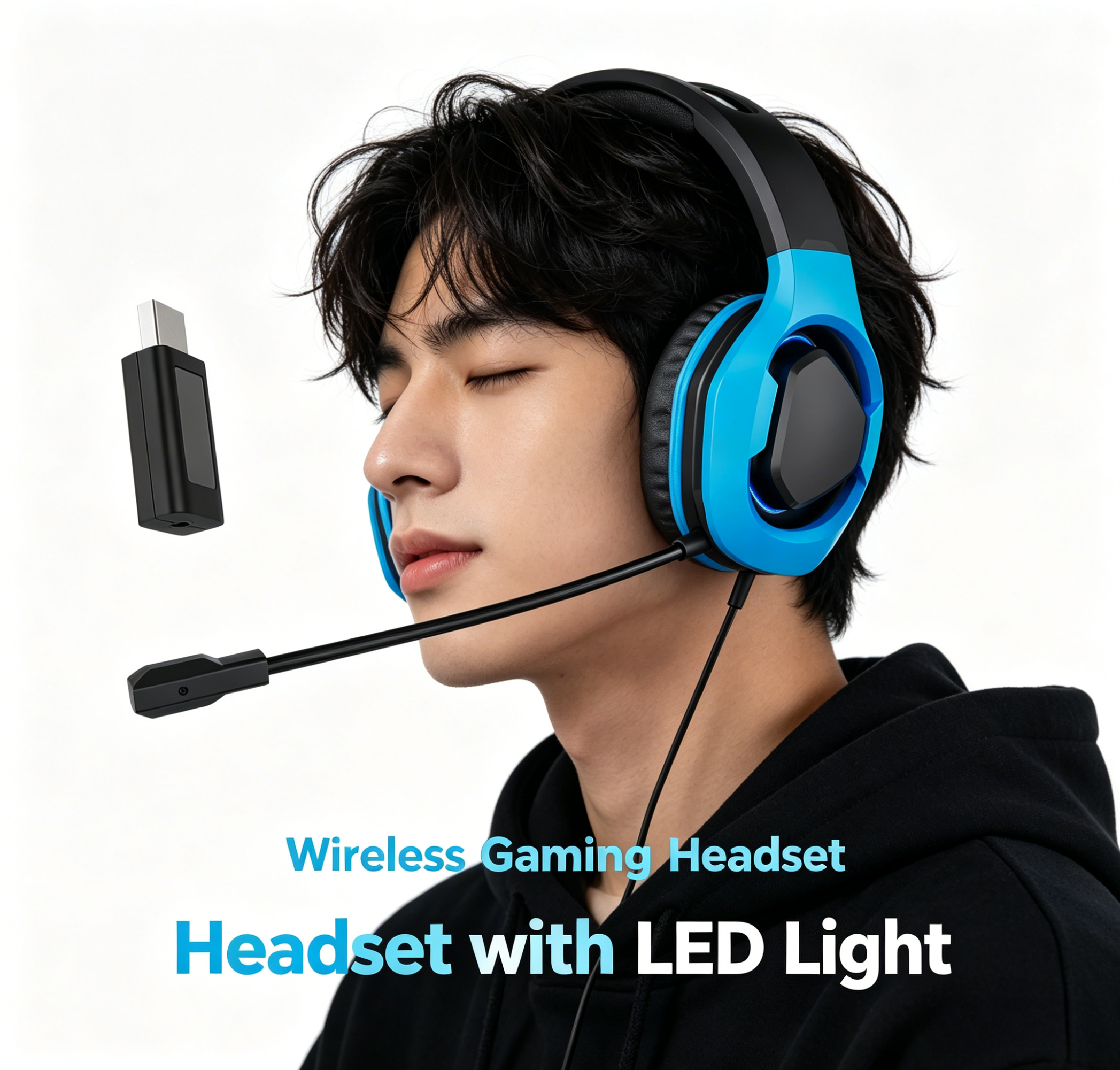 <strong>2026</strong> New <strong>2.4G</strong> <strong>Wireless</strong> <strong>Gaming</strong> <strong>Headset</strong> LED Light Comfortable Over-Ear for PC <strong>Gaming</strong>