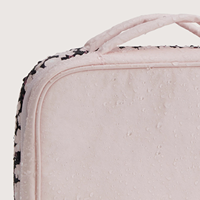 Tas Kosmetik Motif Bunga Cantik Warna Pink, Organizer Makeup, Tas Perlengkapan Mandi untuk Perjalanan dengan Pegangan, Kantong Kapasitas Besar untuk Wanita