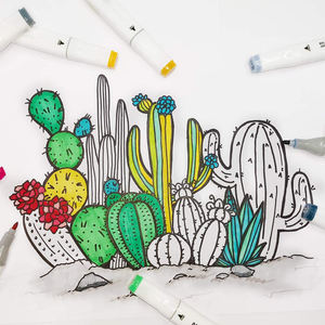 Оптовая продажа 120 цвета на спиртовой основе двойной Tip Перманентный маркер для белой доски для маленьких девочек с рисунком в стиле картины - Product Image 4