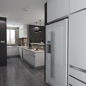 Armoires de cuisine blanches de style américain à finition brillante avec articles de cuisine <span class=keywords><strong>Rick</strong></span> Owens - Product Image 6