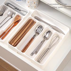 Contenedor de almacenamiento rectangular para <span class=keywords><strong>el</strong></span> hogar, vajilla de cocina, organizador de <span class=keywords><strong>escritorio</strong></span> de PP de inyección, bandeja de cajón para organización de <span class=keywords><strong>escritorio</strong></span> - Product Image 4