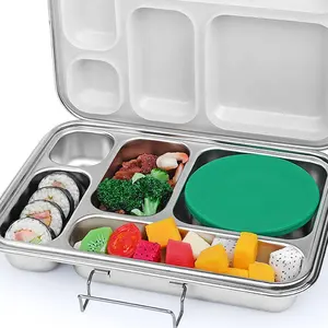 2022 Aohea Kitchen 304 Stackable Bento Lunch Boxes Food Containers 2 5 Compart Stainless Steel Lunch Box Kids