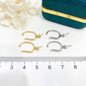 S925 Silver DIY <b>Pearl</b> Accessories Empty Ear Buckle Stand with 5-8mm Round Beads Fashion <b>Jewelry</b> 21733 - Product Image 2
