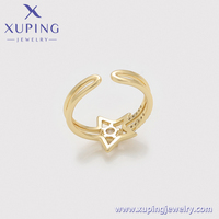 X000883670 Bijoux XUPING Mode Élégant Nouveauté Arrivée Cuivre écologique Forme d'étoile Plaqué or 14 carats Bague ouverte pour femmes