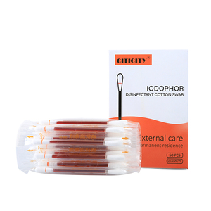 Kualitas Terbaik Desain kotak kustom Lodohpor <span class=keywords><strong>Swabstick</strong></span> kapas pembersih desinfeksi Povidon kapas Iodine Buds - Product Image 6