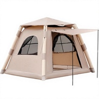 Carpa Inflable para Acampar Juliful Unic, para 4 Personas, 1500 mm, Impermeable, 3 Estaciones, Fácil de Instalar, para Campamentos Familiares, Senderismo y Viajes al Aire Libre