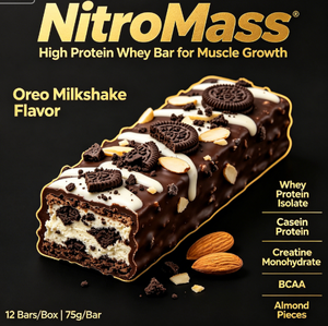 Barra de Proteína NitroMass para el Crecimiento Muscular, Proteína de Caseína, Creatina Monohidratada 75g, Barra de Proteína de Suero para la Recuperación Post-Entrenamiento - Product Image 6