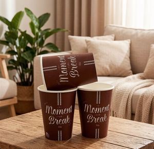 Gobelet en papier à paroi simple biodégradable imprimé avec logo personnalisé pour le café et le lait, impression couleur personnalisée, 4 oz - Product Image 5