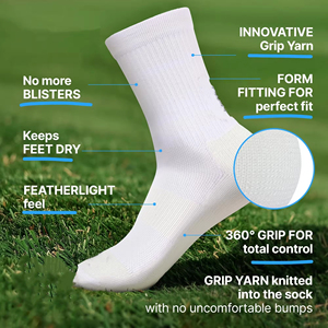 High Quality Custom Logo Durable Moisture Wicking <b>Grip</b> Yarn Soccer <b>Socks</b> Men's Breathable Premium Football <b>Socks</b> Wholesale - Product Image 3