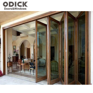 Bas prix personnalisé véranda extérieure accordéon <span class=keywords><strong>porte</strong></span> pliante en verre pliante en aluminium patio coulissant bi-pliant en acier pliable moderne - Product Image 5