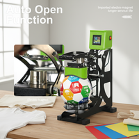 Nouvelle presse à chaud 2-en-1 à ouverture automatique pour le football, le volleyball, le tennis - Plateau arqué 8x15cm et imprimante d'étiquettes