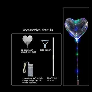 <b>LED</b> Light up Bobo Balloons Hand-held Luminous clear Bubble Balloon 3 Levels Flashing Handles clear Color Bobo Balloons - Product Image 4