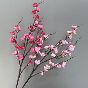 Branches de fleurs artificielles Jinxi en soie, fleurs de prunier blanches, roses, rouges, jaunes, roses vif, branche unique, décorations pour mariage et maison - Product Image 4