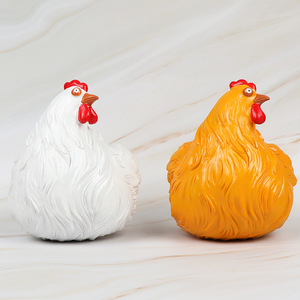 Ornement artisanal en résine pour jardin extérieur, en forme d'oiseau peint, autoportant - Product Image 2