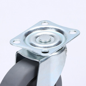 Heavy Duty TPR Rubber Caster Wheels 3 Inch Swivel With Brake Flat Bed Trolley Casters Silent Operation Universal Wheel - Product Image 1