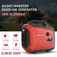 Générateur à essence 2 kW, petit format, inverseur silencieux, générateur à essence 1,8 kW, mini générateur portable à essence, certifié CE ISO