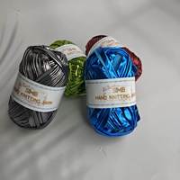 2 pelotes de fil à crocheter en tissu métallique scintillant pour sacs, coussins et décoration intérieure