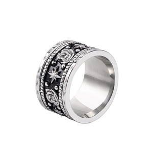 <b>Titanium</b> Steel Rose Star <b>Ring</b> For Men And Women Everyday Wear Jewelry - Product Image 5