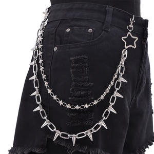 Chaîne de sac à main en métal style punk tendance, nouvelle chaîne de taille rétro multicouche, chaîne de portefeuille avec pendentif à rivets et pointes punk - Product Image 3