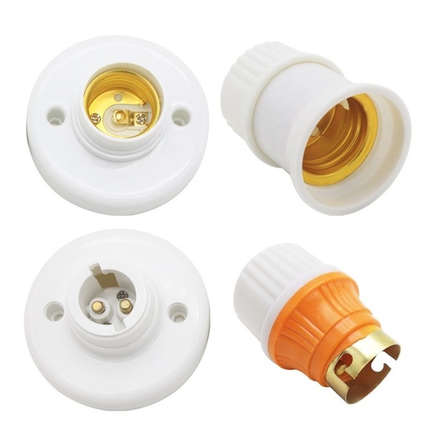 Led Bulb Light Adapter B22 Plastic Lamp Base Socket Porcelain E14 E26 E27 Screw Lamp Holders