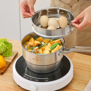 [Meilleures ventes] Ensemble de <span class=keywords><strong>casserole</strong></span> et de cuiseur vapeur 2-en-1 en acier inoxydable avec couvercle en verre pour cuisines modernes - Product Image 2