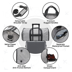 High Quality Garment <strong>Bags</strong> Travel Foldable Carry on for Men Waterproof <strong>Duffel</strong> with Shoe Pouch <strong>Trendy</strong> Design - Product Image 3