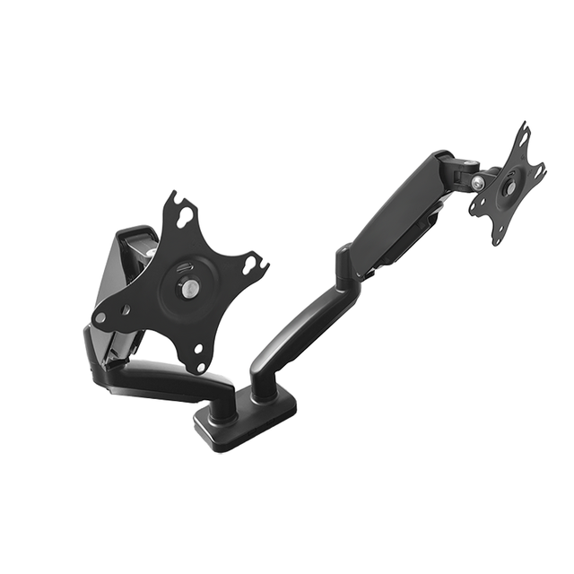 Wholesale Office Multi-angle Adjustable Dual Monitor Arms Desktop Monitor Mount Effective Gas Spring Desktop Stand