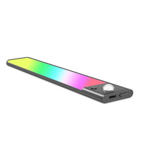 Lámparas de Inducción RGB Inalámbricas de Aluminio, Tira de Luz Regulable Desmontable con Sensor de Movimiento, Luz Nocturna con Efecto Fluido, Hogar Inteligente