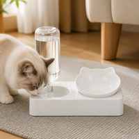 Fontaine à eau automatique inclinée pour chien et chat, design moderne et élégant, protection du cou, résistante à l'humidité, en plastique solide, carrée, pour intérieur